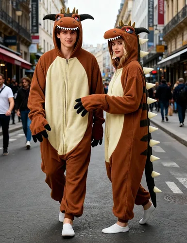 Vista 2 de Adult Carnotaurus Onesie Pajamas Halloween Christmas Costume Cosplay Costume Women Men