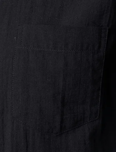 Vista 5 de ZEROYAA Camisas de manga corta con botones y algodón y lino para hombre, ligeras, con bolsillo