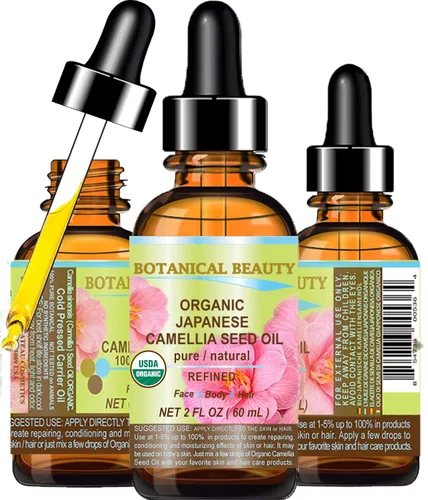 Vista 9 de Aceite orgánico japonés de semilla de camelia. Aceite emulsionante 100 % puro, natural, no diluido, refinado, prensado en frío. Antioxidante