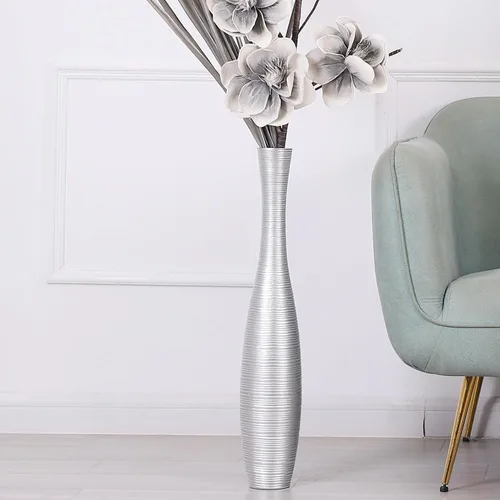 Vista 24 de Leewadee Florero decorativo alto para decoración de sala de estar, 20 ″, negro, resina