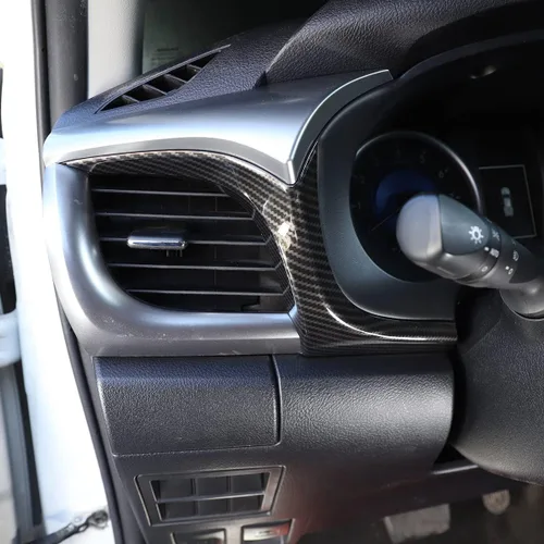Vista 6 de Cubierta de panel de salida de aire lateral de fibra de carbono ABS para automóvil, aspecto interior, para Toyota Hilux 2015 2016 2017 2018 2019