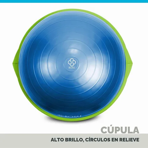 Vista 6 de Bosu - El entrenador de equilibrio original de 26 pulgadas de diámetro, equipo de gimnasio en casa Azul/Verde