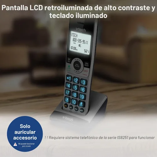 Vista 7 de VTech IS8201 Auricular Adicional para la Serie de Teléfonos Inalámbricos de Grado Comercial IS8251, Perfecto para Oficina en Casa, Bloqueo