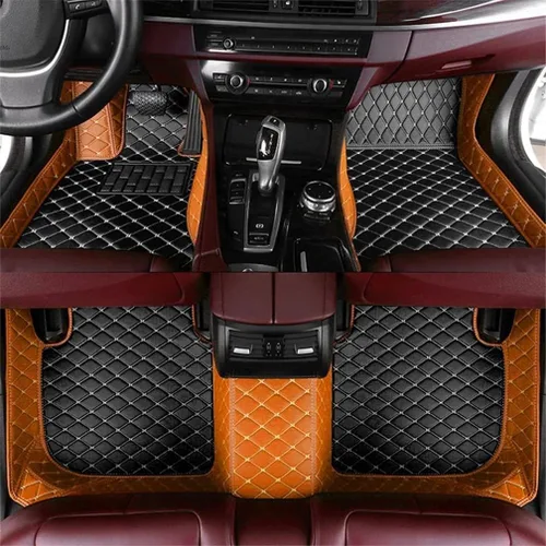 Vista 19 de Nuevas alfombrillas de coche personalizadas para Sedán, SUV, camioneta, alfombrillas de cuero para todo tipo de clima, Negro Alfombras para Carro