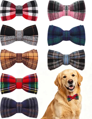 Vista 21 de PET SHOW Paquete de 8 pajaritas a cuadros para perros pequeños