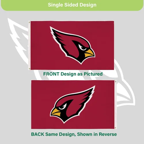 Vista 5 de Bandera de casa al aire libre duradera de 3 x 5 pies de los Arizona Cardinals de la NFL con ojales Bandera y cartel del equipo deportivo Bandera