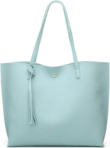 Vista 28 de Dreubea - Bolsa de hombro y de mano de piel sintética suave para mujer, con borla, de gran capacidad