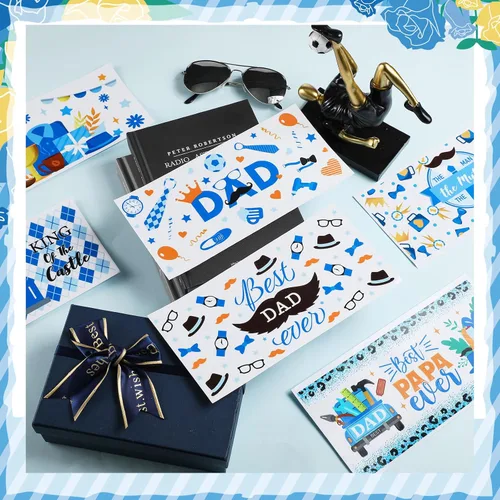 Vista 5 de Kosiz 16 Hojas de Vinilo Adhesivo UV para Tazas, Adhesivos de Envoltorio de Taza para Regalo del Día del Padre, Vinilos de Transferencia