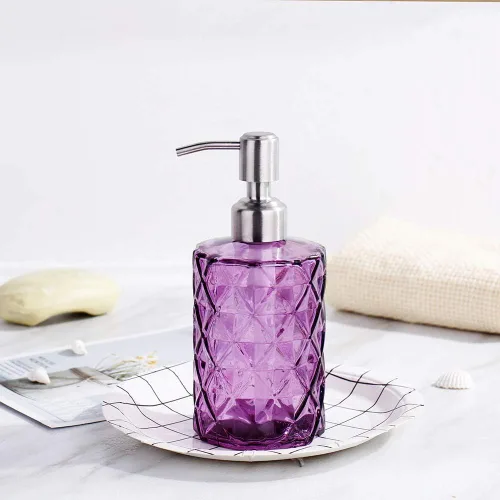 Vista 3 de YunNasi Dispensador de jabón con bomba de acero inoxidable, dispensador de jabón líquido recargable para manos para encimera de baño, fregadero