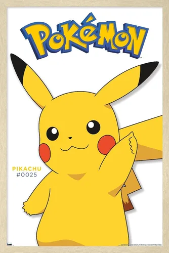 Vista 7 de Trends International Pokémon - Póster de pared de la serie Pikachu Feature Series, 14.72 x 22.37 pulgadas, versión enmarcada de madera de granero