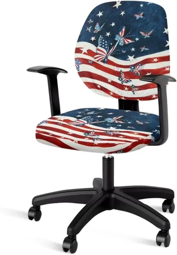 Vista 20 de Funda protectora elástica para silla de oficina con diseño de hongos artísticos, funda giratoria elástica para silla de escritorio, adecuada