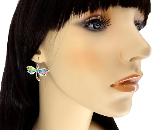 Vista 4 de dianal Boutique Stunning Dragonfly Colgante Collar y Aretes Set con 24" Cadena Moda Joyería