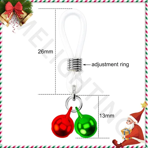 Vista 6 de Melighting Christmas Nipple Rings Fake Nipple Piercing Jewelry with Bell Adjustable Non-Piercing Nipple Piercing for Women Faux Nipple Jewelry