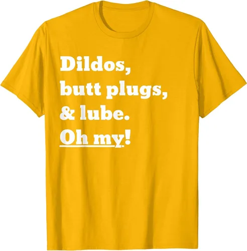Vista 27 de Consoladores, tapones para los glúteos y lubricante. Camiseta Oh My! Azul bebé