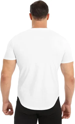 Vista 3 de BROKIG Camiseta de entrenamiento de gimnasio para hombre con diseño de recess, camisetas ligeras de entrenamiento de ajuste casual para hombre