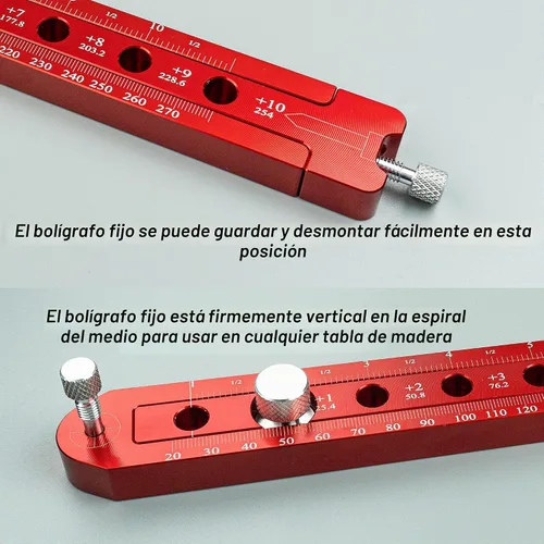 Vista 6 de Escribador de brújula de carpintería, herramienta portátil de brújula de carpintería de aleación de aluminio, regla de dibujo de arco métrico