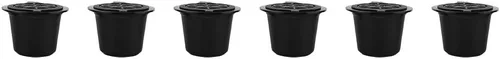 Vista 6 de Cápsulas de café reutilizables recargables de plástico negro, acero inoxidable 304, 6 unidades de plástico y acero inoxidable rellenables, cápsulas