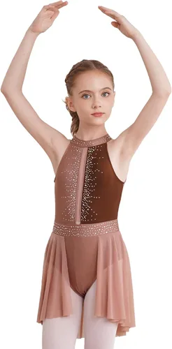 Vista 37 de CHICTRY Kids Girls Sparkly Rhinestone Ballet Gymnastics Leotards Modern Lyrical Dance Costume