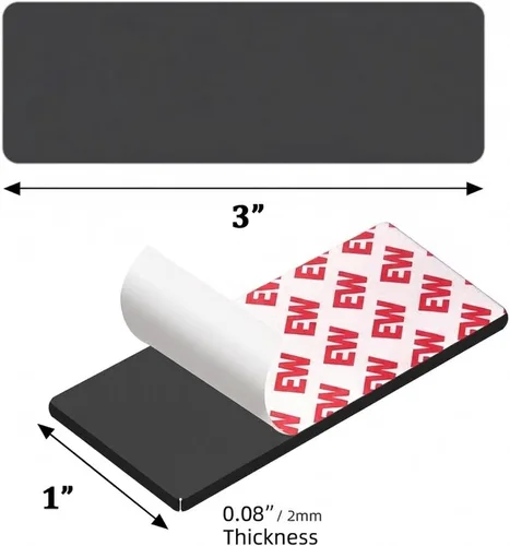 Vista 3 de Tiras Magnéticas Flexibles (2.54x7.62 cm / 75x25x2 mm) con Adhesivo 3M en la Parte Posterior – Fuertes Imanes de Nevera para DIY, Manualidades