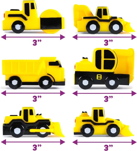 Vista 8 de Tub Works® Construction™ Trucks - Juguetes de baño sin moho, paquete de 6 Diseño de juguetes de baño sellados y sin agujeros que mantiene