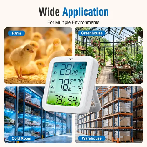 Vista 4 de Termómetro para refrigerador con alarma y congelador con 2 sondas