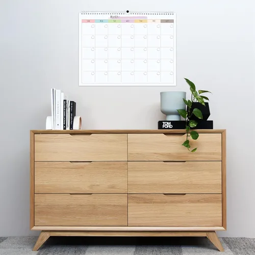 Vista 8 de Calendario de pared semanal mensual en blanco, planificador mensual sin fecha, bloc de notas para organizar la oficina en casa, 14.5 x 11.5 pulgadas