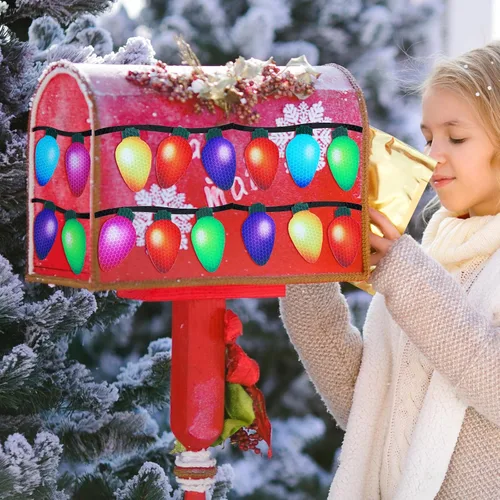 Vista 6 de Outus 40 Piezas Imanes de Coche de Navidad Decoración a Granel Luces Calcomanías de Coche Refrigerador Navidad Luces Reflectantes Imanes de Bombilla