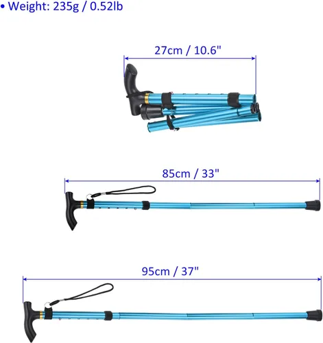 Vista 3 de M METERXITY Trekking Poles - Collapsible Hiking Walking Sticks, Telescopic & Folding, Apply to Women Walking Backpacking