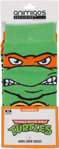 Vista 5 de Bioworld Teenage Mutant Ninja Turtles Animigos Mens Crew Socks