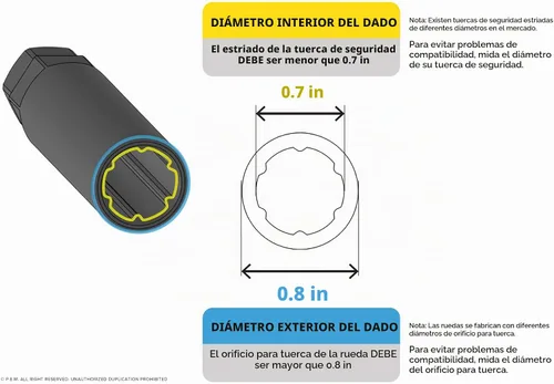 Vista 3 de StanceMagic - Llave de tuerca de 6 ranuras, diámetro interior de 0.693 in, diámetro exterior de 0.807 in, plata, 1 unidad Thin Wall Tuner Key