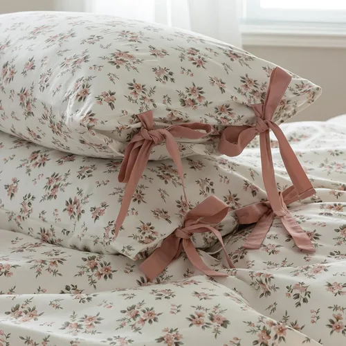 Vista 12 de HIGHBUY Juego de 2 fundas de almohada decorativas 100% algodón con estampado floral para niños y niñas (2 piezas, 20 x 26 pulgadas), cierre de sobre