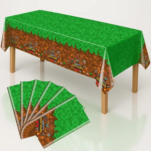 Vista 18 de Mantel rectangular de 3 piezas para decoración de fiestas de cumpleaños, mantel de plástico de 108 x 54 pulgadas, desechable, suministros