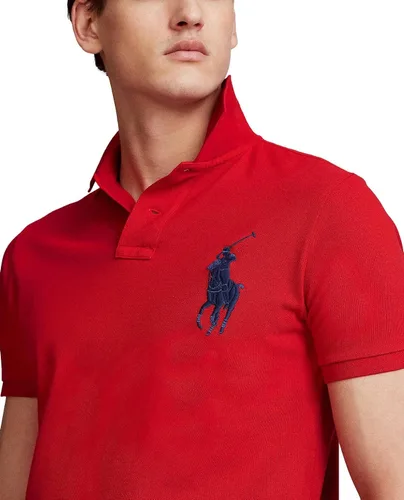 Vista 2 de POLO RALPH LAUREN Polo de malla de ajuste ajustado personalizado para hombre Big Pony Amarillo Hampton