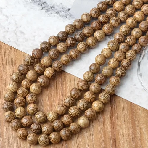 Vista 14 de MASSIVE BEADS - KIT de 960 cuentas de madera redondas sueltas mixtas naturales de 6 mm para hacer joyas, con hilo e agujas (12 de madera, 6 mm)