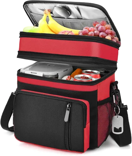 Vista 13 de Lonchera y bolsa de almuerzo para mujeres y hombres, lonchera grande aislada para adultos, a prueba de fugas, bolsa enfriadora para el trabajo