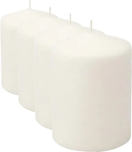Vista 14 de Stonebriar Paquete de 3 velas altas de 3 x 3 pulgadas, 18 horas de larga duración, sin perfume, de cera blanca