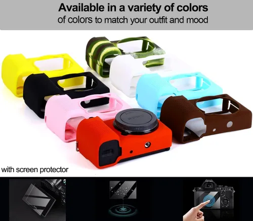 Vista 6 de Pocoukate Funda para cámara Sony ZV-E10 / ZV-E10L, estilo Vlog Alpha ZV-E10 ZV-E10L Cámara digital antiarañazos, ajuste delgado, funda suave
