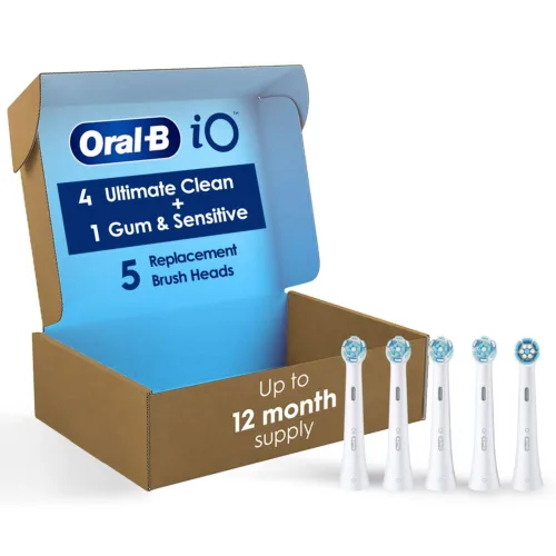 Vista 11 de Oral-B iO Ultimate Clean Cabezales de cepillo de repuesto, 5 unidades, 4 Ultimate Clean + 1 Encías y Sensible Negro