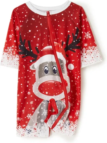 Vista 5 de Loozykit Pijamas de Navidad familiares a juego, pijamas de Navidad para la familia, pijamas de reno con estampado de alce, pijamas de Navidad