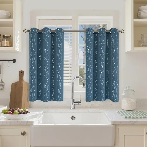 Vista 61 de BGment Cortinas cortas de oscurecimiento de habitación de 45 pulgadas de largo para ventanas pequeñas, cortinas con aislamiento térmico con ojales