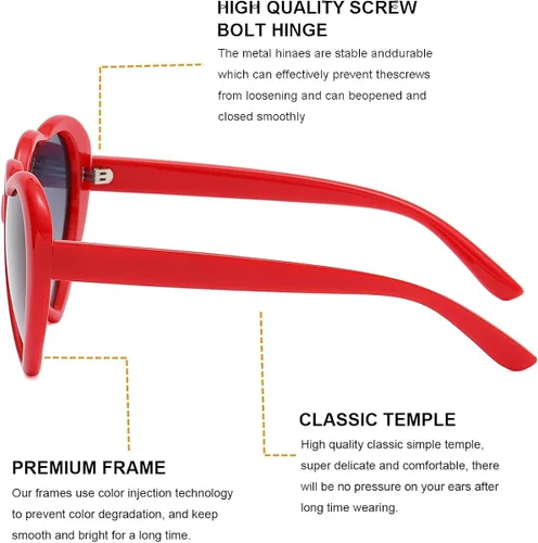 Vista 3 de Gleyemor Gafas de sol polarizadas en forma de corazón para mujer, gafas de moda, accesorios de moda