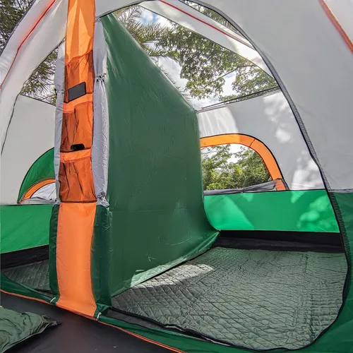 Vista 5 de KTT Extra Large Tent 6-10-12-14 Person(Style-B),Family Cabin Tents,2 Rooms,3 Doors and 3 Windows with Mesh,Straight Wall,Waterproof,Double Layer,Big