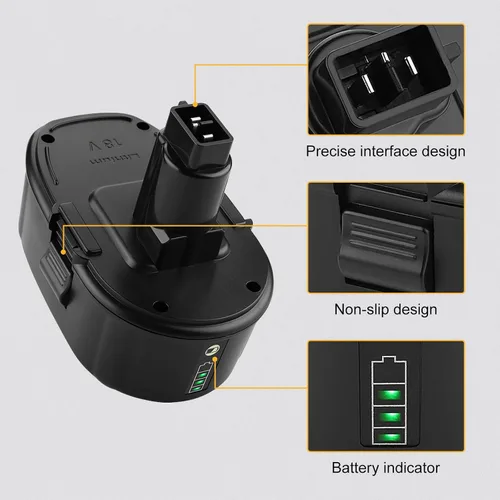 Vista 2 de energup Paquete de 2 baterías de repuesto de 18 V 7000 mAh para baterías Dewalt de 18 V xrp, DC9096 DC9098 DC9099 DE9098 DW9095 DW9096 DW9098 DE9503