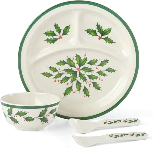 Vista 3 de Lenox 870016 Holiday - Juego de cuencos multiusos de melamina de 4 piezas, vajilla navideña, alojamiento