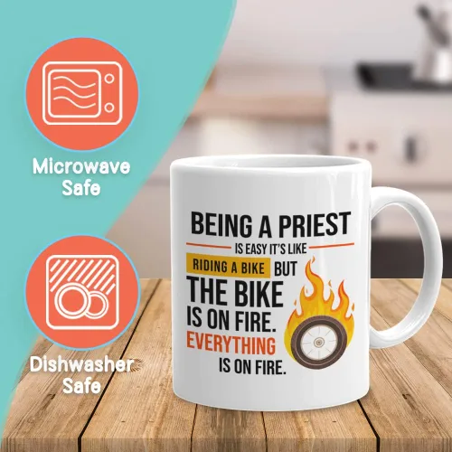 Vista 2 de Tazas de café cristianas de 11 onzas, color blanco, versículo bíblico cristiano, agradecimiento al pastor y sacerdote