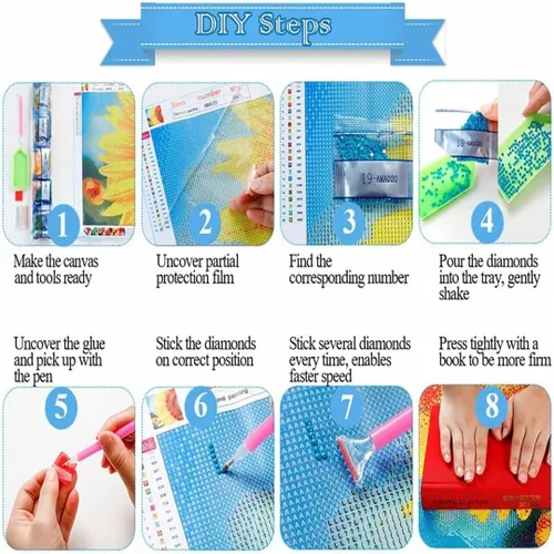 Vista 4 de Kits de pintura de diamantes de ciervo del bosque para adultos, kit de pintura por números para adultos, kits de arte de diamantes para adultos