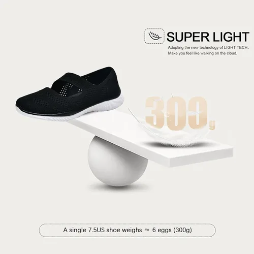 Vista 3 de Zapatos Mary Jane para caminar para mujer, zapatos casuales de enfermería, cómodos, antideslizantes, para trabajo y oficina