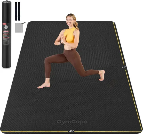 Vista 12 de Tapete de yoga extra grande – 72 x 48 pulgadas o 78 x 57 pulgadas, 1/4 a 1/2 pulgadas de grosor para mujeres y hombres, tapete de pilates