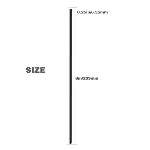Vista 3 de Varilla redonda de plástico de copolímero de acetal de 6 mm de diámetro, 20 cm de longitud - Color negro - Paquete de 6 (6mm×20cm, 6)