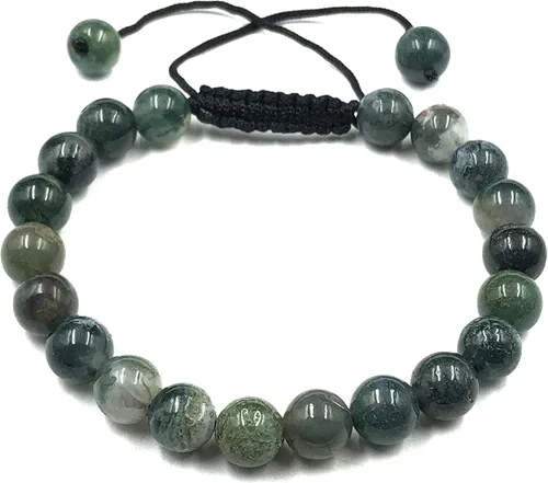 Vista 7 de AAA MUSS AGATE - Cuentas de cristal de piedras preciosas naturales para curación natural, unisex, pulseras de macramé ajustables de 0.315 in